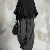 LUCIA | PLEATED BATWING TOP & WIDE-LEG PANTS SET