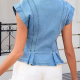 Viera | V-Neck Denim Top