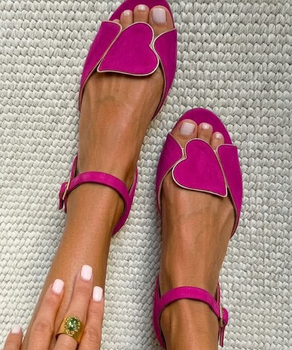 Isabella | Heart Detail Ankle-Strap Sandals