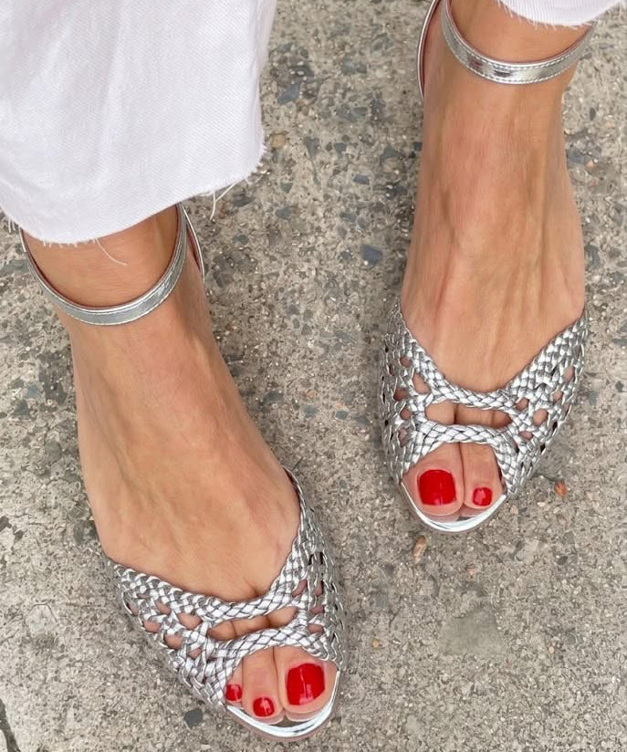 Isadora — Woven Gold Sandals