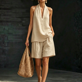 CLARA | HALTER COTTON LINEN SET