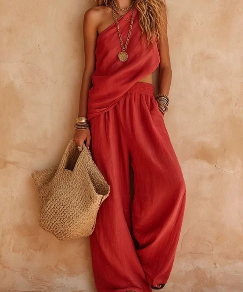 ALINA | ONE-SHOULDER TWO-PIECE SET