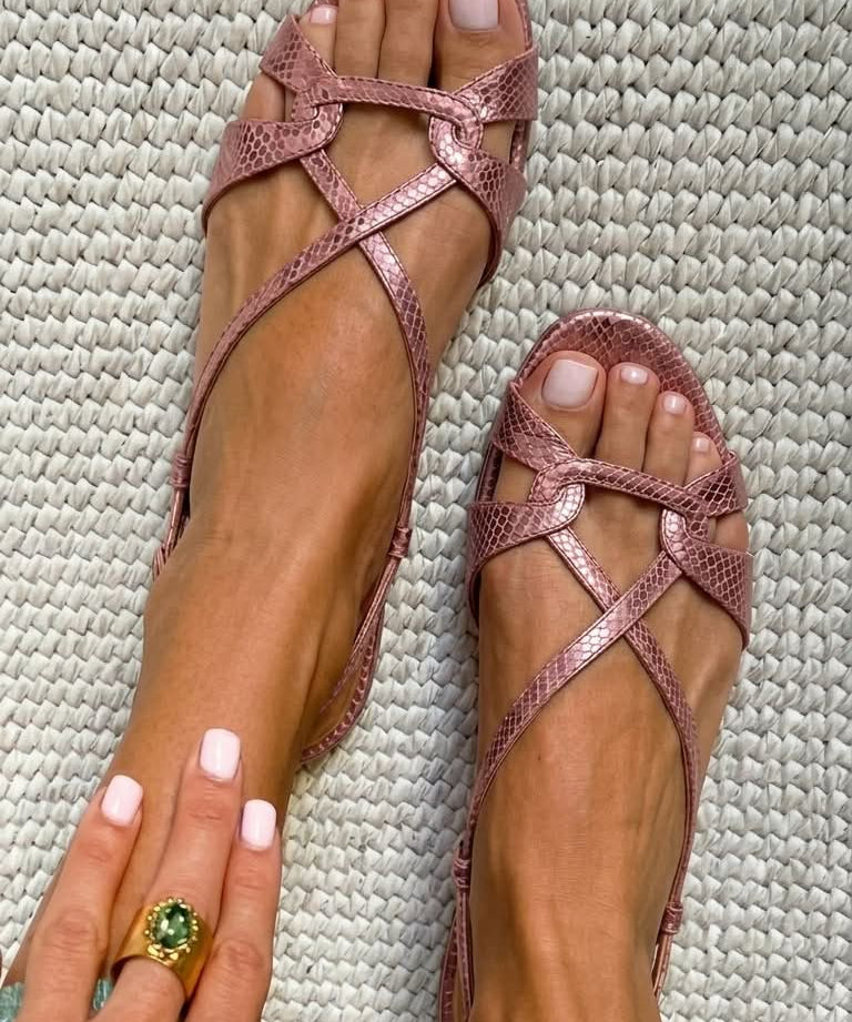 Sienna | Snake-Effect Slingback Sandals
