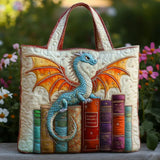 Quilted Bag - Emerald Dragon Keeper of Books