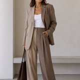 VICTORIA | CONTRAST BLAZER & WIDE-LEG SET