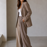 VICTORIA | CONTRAST BLAZER & WIDE-LEG SET