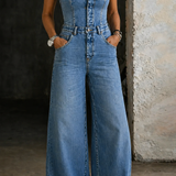 Linda | Strapless Denim Jumpsuit