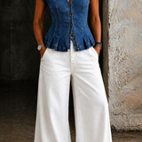 Viera | V-Neck Denim Top