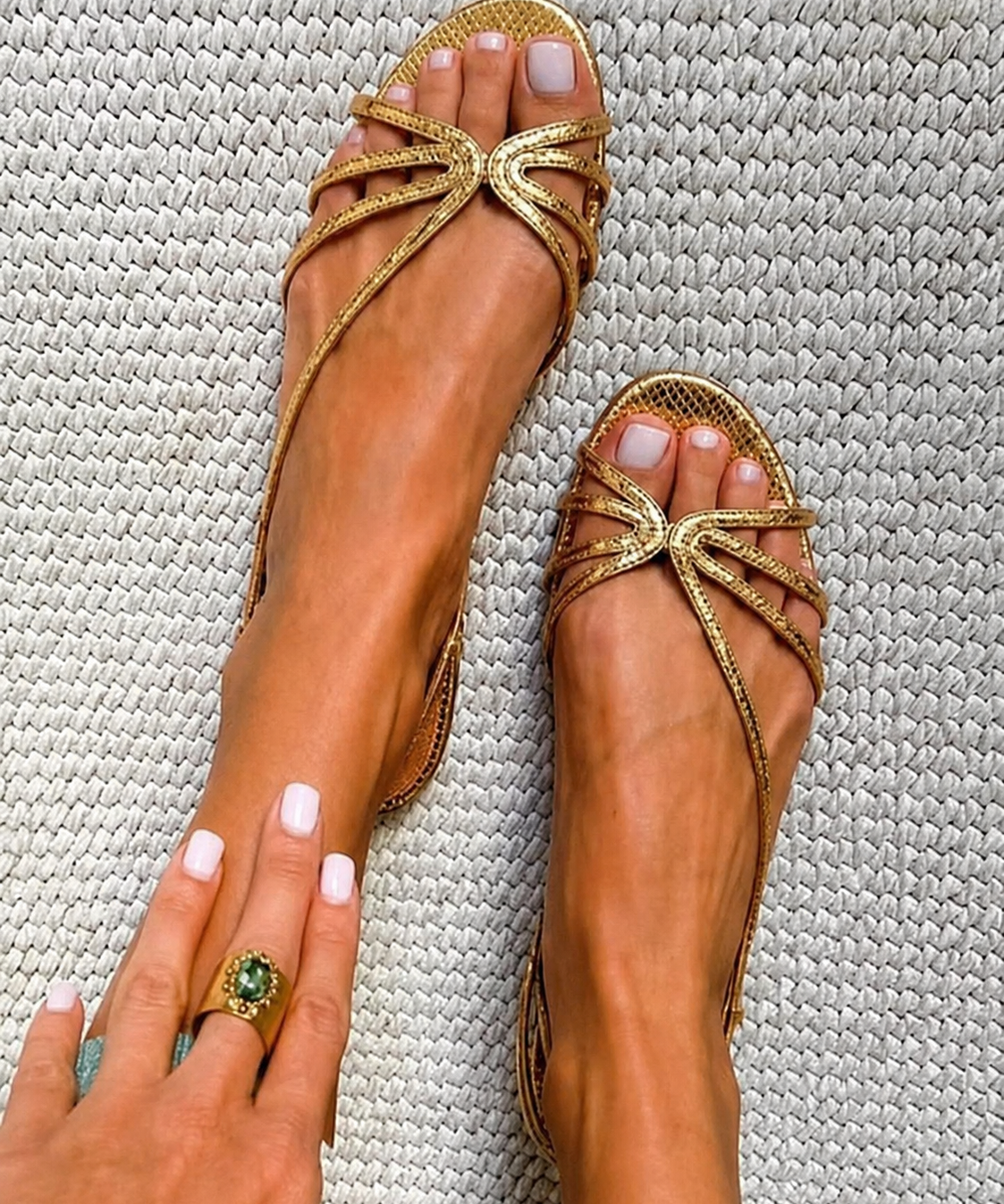 Ginevra — Gold Strappy Sandals