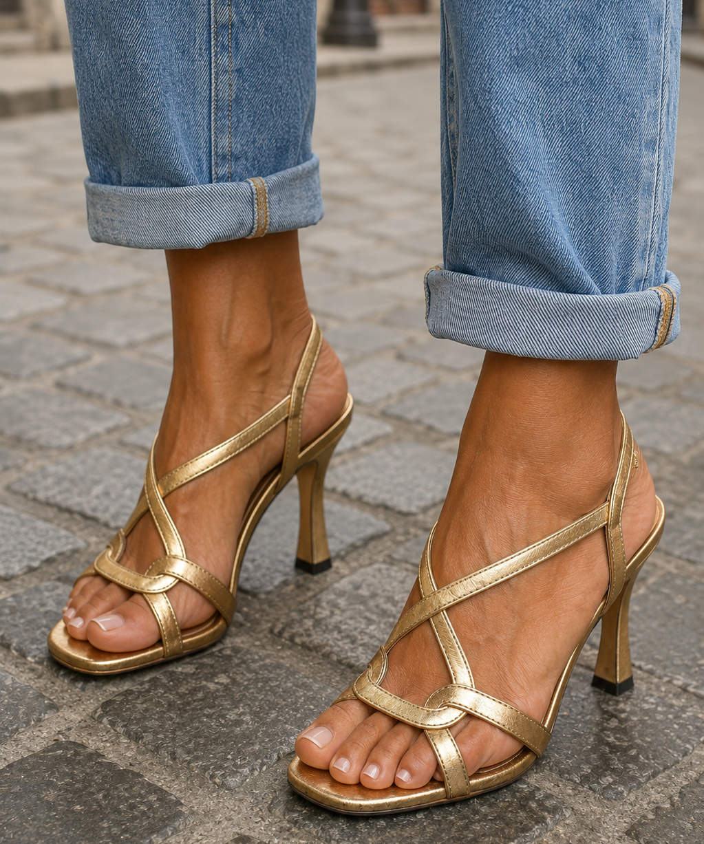 Elisabetta — Gold Sandals, Summer Charm