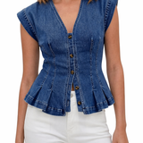 Viera | V-Neck Denim Top