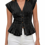 Viera | V-Neck Denim Top