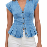 Viera | V-Neck Denim Top