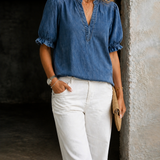 Ashley | Vintage V-Neck Denim Essential