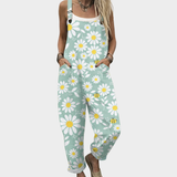Tropical Floral Print Dungaree