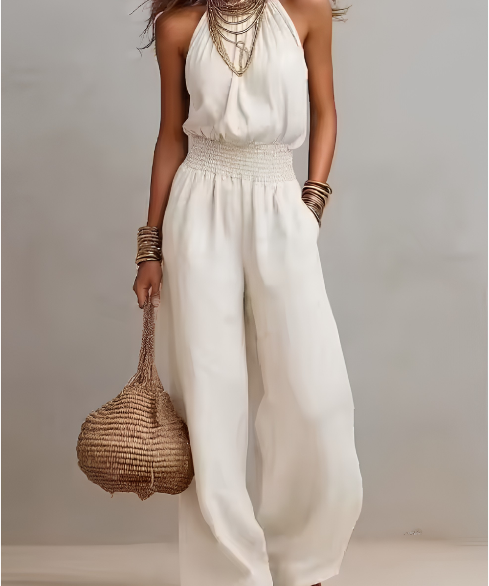 VALERIA | HALTER WIDE-LEG JUMPSUIT