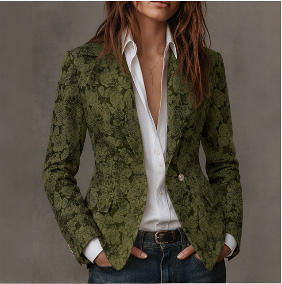 Estela | Blazer Entallado de Jacquard Cachemir
