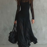 Neroa | Vestido maxi holgado de tul negro
