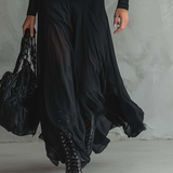 Neroa | Vestido maxi holgado de tul negro