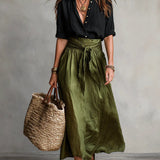RIVER | SHIRT & MIDI SKIRT SET