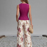 ROSE | FLORAL WIDE-LEG TWO-PIECE SET