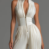 AURORA | PLEATED WIDE-LEG JUMPSUIT