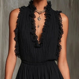 ALESSIA | RUFFLE TRIM MINI JUMPSUIT