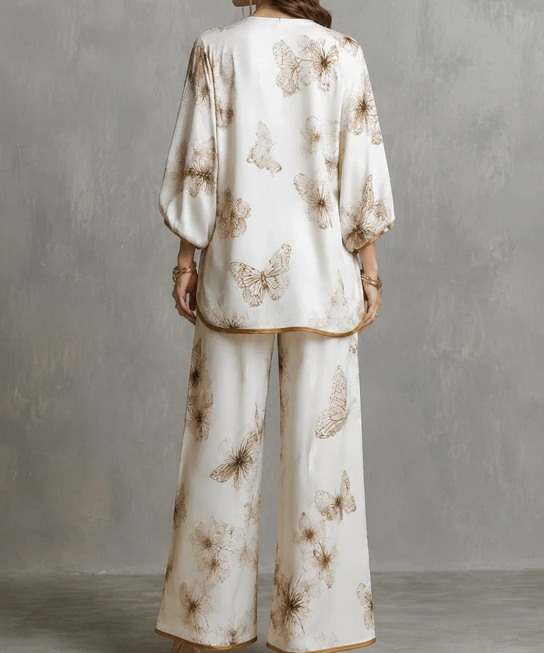 ERAS | IVORY BUTTERFLY-PRINT PALAZZO SET