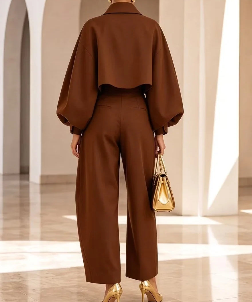 SAVANA | CROPPED SHIRT JACKET & BALLOON PANTS SET