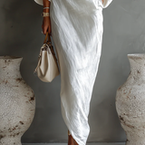 Vestido Maxi Blanco Elegante de Un Hombro