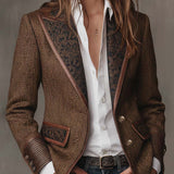 Gisela | Blazer con Paneles de Estampado Espiga