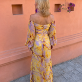 Greta™ | Vestido largo floral con escote pronunciado
