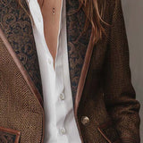Gisela | Blazer con Paneles de Estampado Espiga