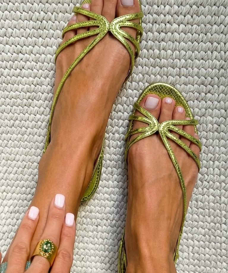 Ginevra — Gold Strappy Sandals