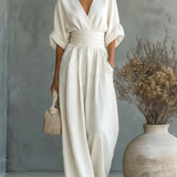 The Capella | V-Neck High-Waist Jumpsuit