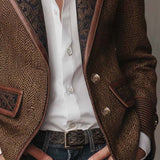 Gisela | Blazer con Paneles de Estampado Espiga