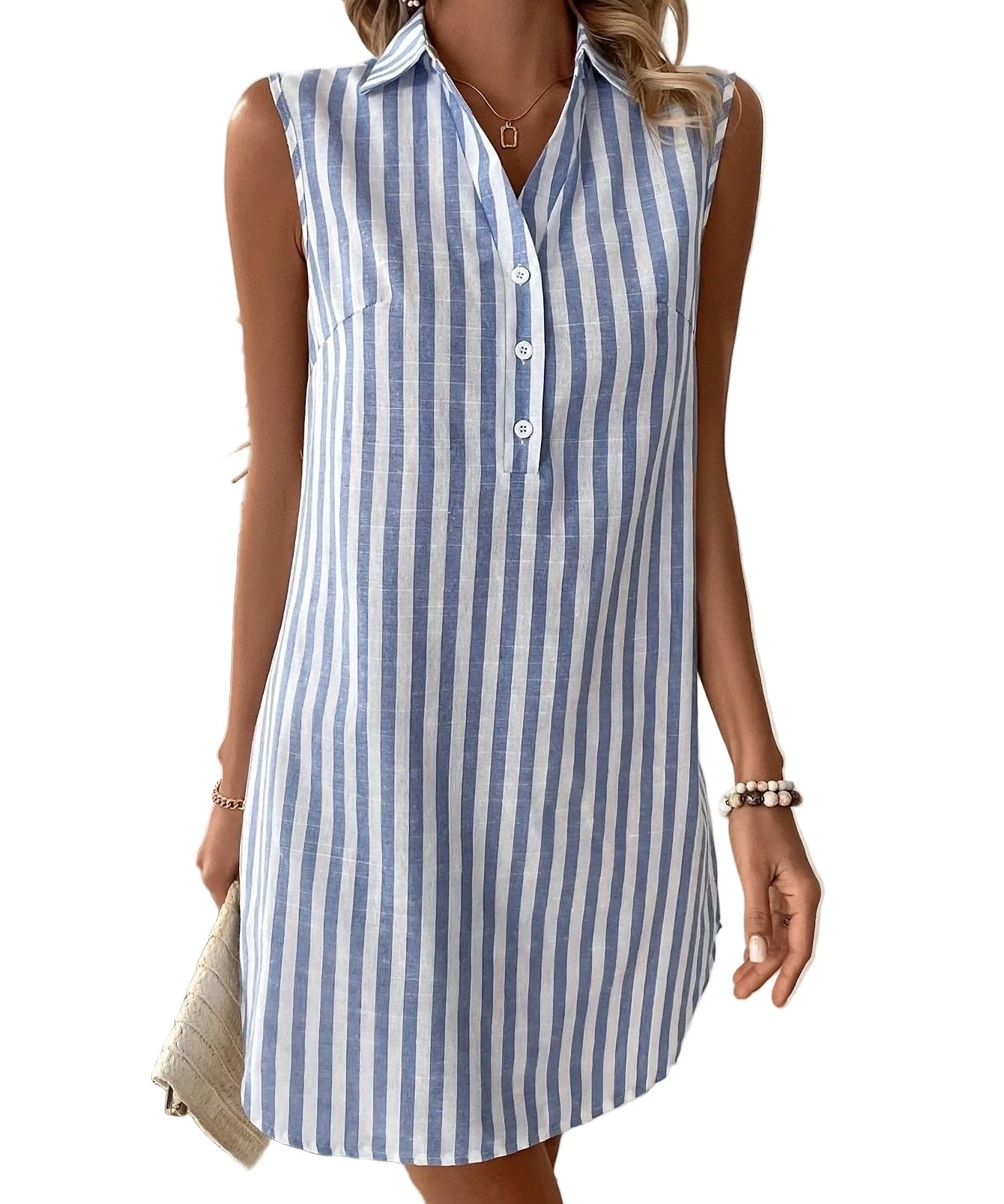 Frenzi - Striped Shirt Dress