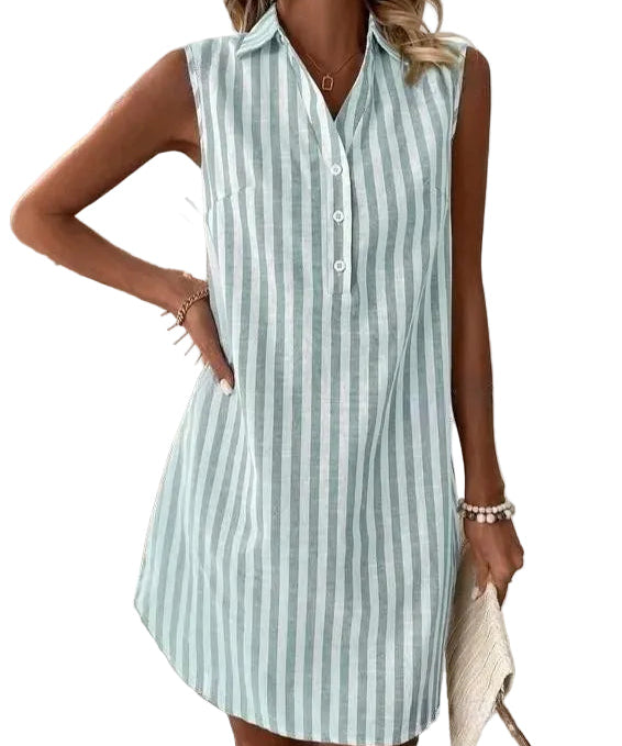 Frenzi - Striped Shirt Dress