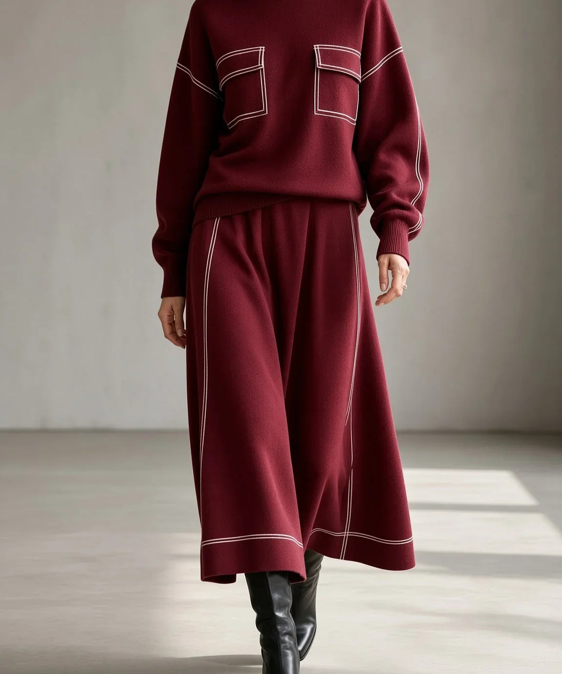 TALIA | SIGNATURE CONTRAST-STITCH TWO-PIECE SET