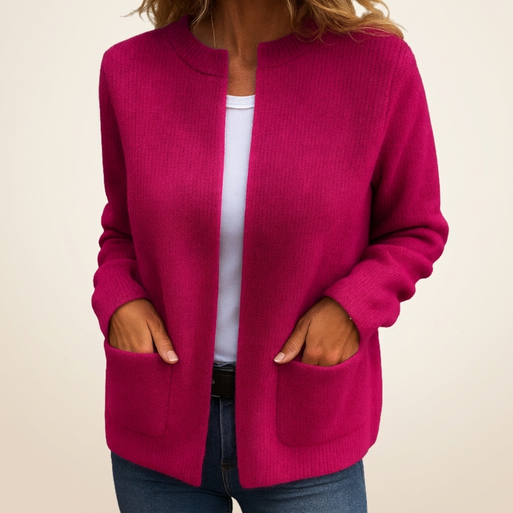 Amparo | Chaqueta de Punto con Cremallera y Bolsillos