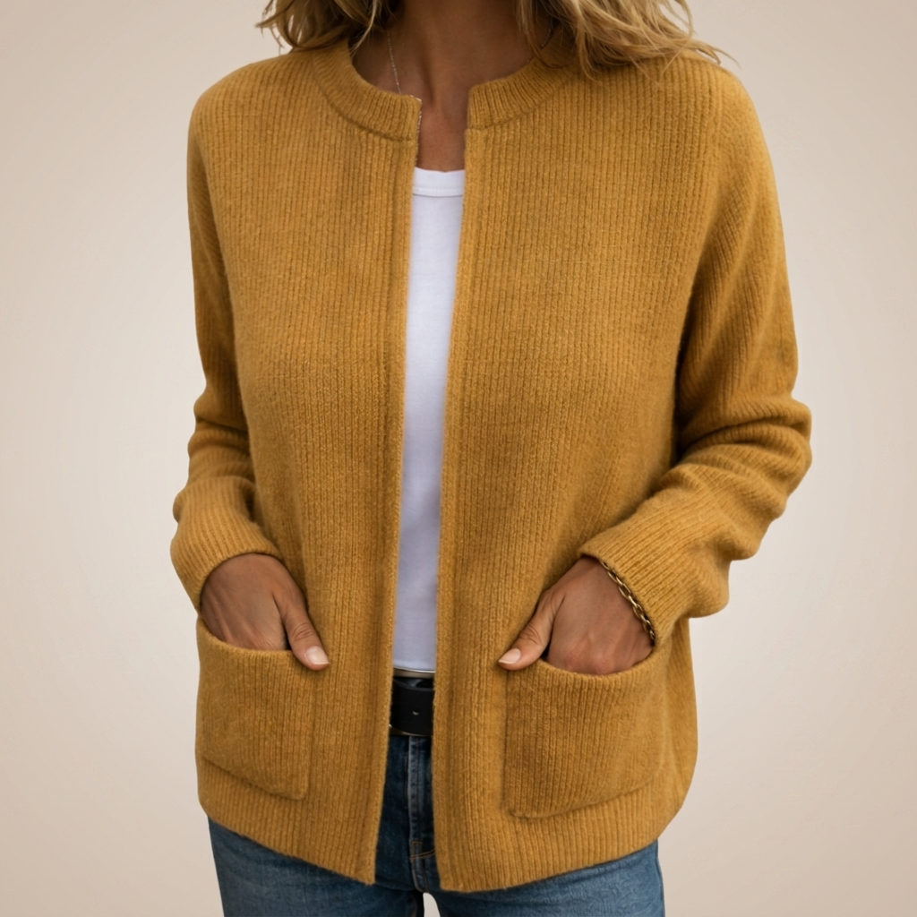 Amparo | Chaqueta de Punto con Cremallera y Bolsillos