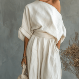 LUCIANA | OFF-SHOULDER LINEN BLEND SET