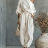 LUCIANA | OFF-SHOULDER LINEN BLEND SET
