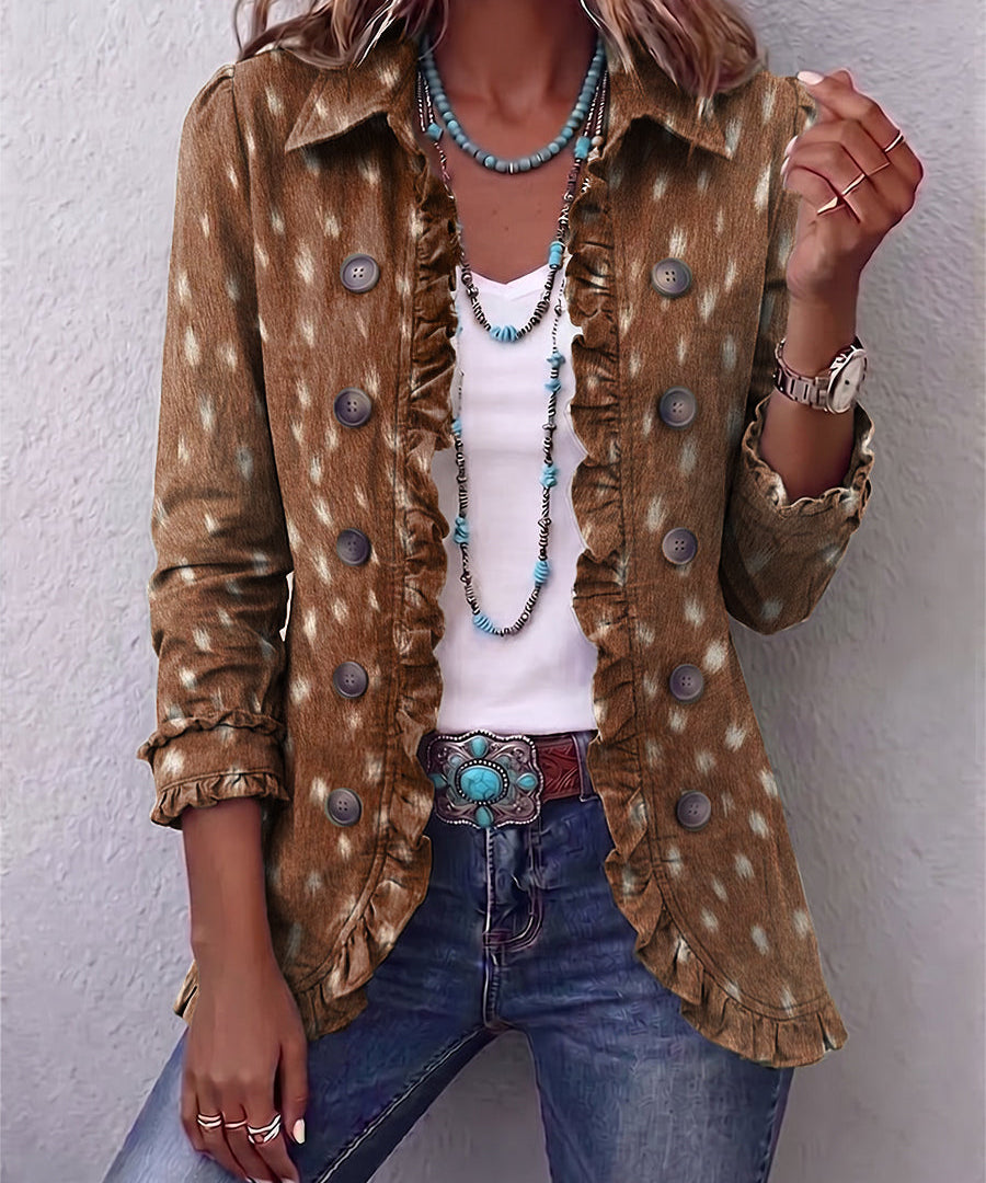 Felisa | Chaqueta Estampado Animal con Volantes