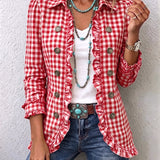 Encarna | Chaqueta de Cuadros Vichy con Volantes