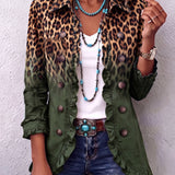 Casandra | Blazer de Leopardo Degradado con Volantes