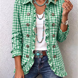 Encarna | Chaqueta de Cuadros Vichy con Volantes