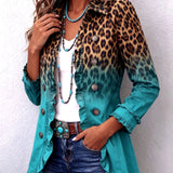 Casandra | Blazer de Leopardo Degradado con Volantes
