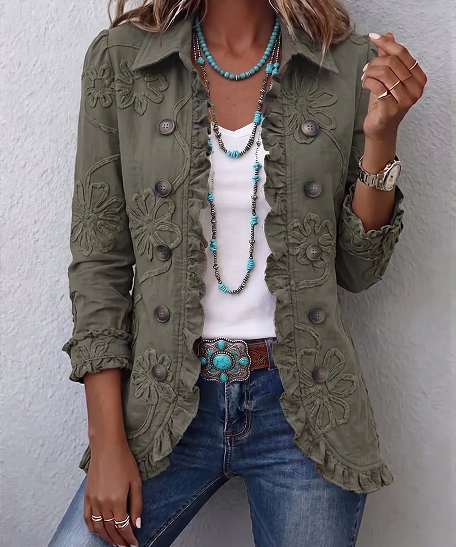 Amparo | Chaqueta Bordada con Volantes