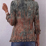 Aurora | Chaqueta Degradado Texturizado con Volantes